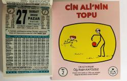 27 Şubat 2022 hediyelik orijinal Türkiye takvim yaprağı (Cin Ali kitabı hediyeli:)