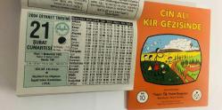 21 Şubat 2004 hediyelik orijinal Diyanet takvim yaprağı (Cin Ali kitabı hediyeli:)