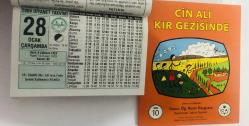 28 Ocak 2004 hediyelik orijinal Diyanet takvim yaprağı (Cin Ali kitabı hediyeli:)