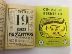 19 Şubat 1979 hediyelik orijinal Fazilet takvim yaprağı (Cin Ali kitabı hediyeli:)