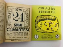 24 Şubat 1979 hediyelik orijinal Fazilet takvim yaprağı (Cin Ali kitabı hediyeli:)