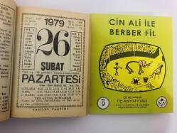 26 Şubat 1979 hediyelik orijinal Fazilet takvim yaprağı (Cin Ali kitabı hediyeli:)