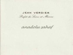 Kartvizit: Jean Verdier - Prefet de Seine et Marne