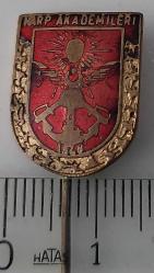 ESKİ DÖNEM HARP AKADEMİLERİ ORJİNAL KIRMIZI MİNELİ ALTIN SIVAMA YAKA ROZETİ HH1A1R PEK ÇIKMAZ