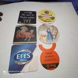 ALTI ADET ESKİ DEĞİŞİK KARTON BARDAK ALTI---11