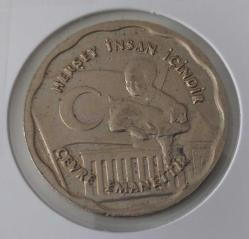 1990 HER ŞEY İNSAN İÇİNDİR İNSANI SEV ÇEVRENİ KORU YAZILI MADALYON ÇİL HH2E1R1