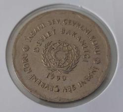 1990 HER ŞEY İNSAN İÇİNDİR İNSANI SEV ÇEVRENİ KORU YAZILI MADALYON ÇİL HH2E1R1