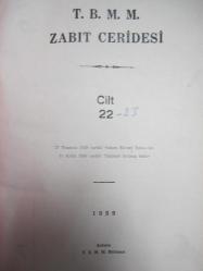 TBMM Zabıt Ceridesi Cilt 22 Devre I İçtima 3 - Ciltli