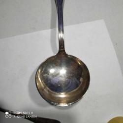 R34--GÜMÜŞ KAPLAMA ESKİ YEMEK KEPÇESİ