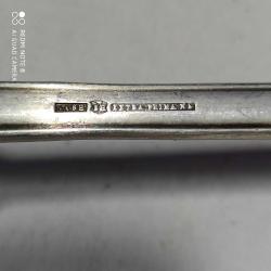 R34--GÜMÜŞ KAPLAMA ESKİ EXTRA PRIME MARKA YEMEK KEPÇESİ