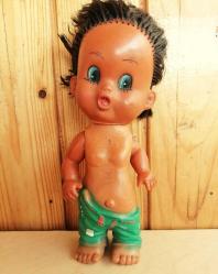 VİNTAGE BİSERKA ZAGREP ART 195 DAMGALI ESMER BEBEK ETLİ PLASTİK BEBEK