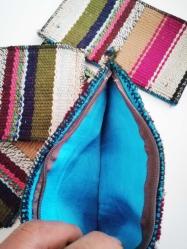 Antika Çanta El Dokuma Kilimden Para Çantası Yöresel Eski Saten Kumaş Kaplı no 2