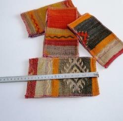 Antika Çanta El Dokuma Kilimden Para Çantası Yöresel Eski Saten Kumaş Kaplı