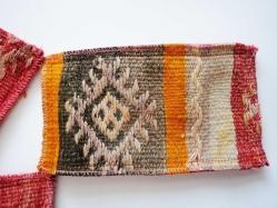 Antika Çanta El Dokuma Kilimden Para Çantası Yöresel Eski Saten Kumaş Kaplı