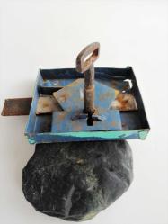 Antika El Yapımı Anahtarlı Demir Kapı Kilidi -- Eski Tip Kilit - Köy Kapısı Kilit