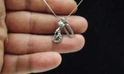 Sanat Taciri- Sıfır U Harfli Kedi Zincirli Kolye