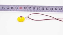 Sanat Taciri- El Yapımı El İş Eskilerden Cam Nazar Boncuklu Kolye - Bileklik - Takı sarı 22