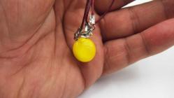 Sanat Taciri- El Yapımı El İş Eskilerden Cam Nazar Boncuklu Kolye - Bileklik - Takı sarı 22