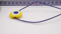 Sanat Taciri- El Yapımı El İş Eskilerden Cam Nazar Boncuklu Kolye - Bileklik - Takı sarı11