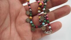 Sanat Taciri- El İşi Eskilerden Antika Tuğra Paralı Boncuk Kolye