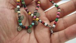 Sanat Taciri- El İşi Eskilerden Antika Tuğra Paralı Boncuk Kolye