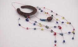 Sanat Taciri - At Nalı Şeklinde Nazar Boncuklu Nazarlık - Duvar-Kapı Süsü Nazarlık