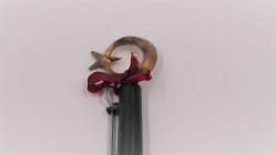 SIFIR- Sanat Taciri-- Flama- Siyah Ay yıldız Başlıklı Koruma Demiri - Eskort Demiri Türk Bayrağı