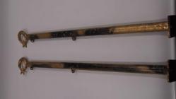 1 Adet Flama- Siyah Ay yıldız Başlıklı Koruma Demiri - Eskort Demir Türk Bayrağı