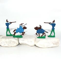 4 Adet Antika Kurşun Asker -- El Boyama Atlı ve Silahlı Kurşun Asker Lotu -- Lot No 1