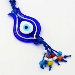 El Yapımı LALE Şeklinde Cam Nazar Boncuğu Kapı - Duvar Süsü Nazarlık - Duvara Asmalı Nazarlık No - 1