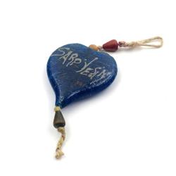 El Yapımı KALP Cam Nazar Boncuğu Kapı - Duvar Süsü Nazarlık - Duvara Asmalı Nazar Boncuğu