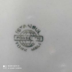 T7---------UZAKDOĞU RESİMLİ İSTANBUL PORSELEN YAŞLI YEMEK TABAĞI