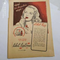Efemera - KLS9--1960'LAR YENİ BİR AMERİKAN KEŞFİ LİKİT RUJ REKLAMI SAYFASI - kitantik - kitaLog