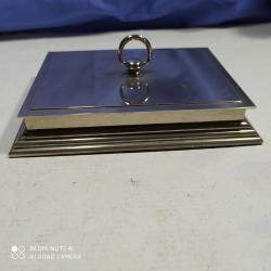 P88-------NİKEL KAPLAMA ESKİ ÇOK ŞIK METAL KUTU--SİGARA PURO KUTUSU