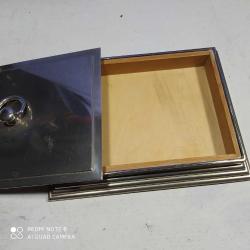 P88-------NİKEL KAPLAMA ESKİ ÇOK ŞIK METAL KUTU--SİGARA PURO KUTUSU