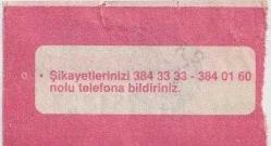 Ankara EGO Genel Müdürlüğü Denetiminde Özel Halk Otobüsü Yolcu Bileti