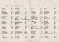 Etiler Taksi Birliği Ücret Tarifesi