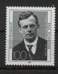 1989 50.TODESTAG PAUL SCHNEİDER MNH ALMANYA