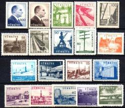 1959 1960 RESİMLİ POSTA PULLARI MNH 19 PUL TAM TAKIM
