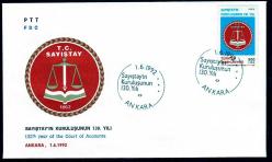 FDC.455 1992 SAYIŞTAY'IN KURULUŞUNUN 130.YILI FDC