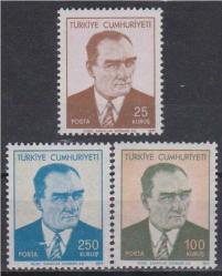 1971 ATATÜRK SÜREKLİ SERİ PULLARI MNH