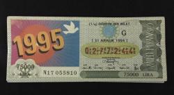 31 ARALIK 1994 Yılbaşı Çeyrek Piyango Bileti