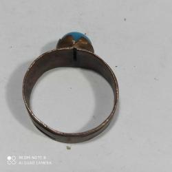YZ1-----ANTİKA MAVİ TAŞLI BAKIR YÜZÜK