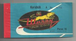 KARABÜK ULUSOY TURİZM SEYAHAT ESKİ OTOBÜS YOLCU BİLETİ...