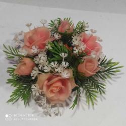 P33--1960'LAR HONG KONG ÜRETİMİ PLASTİK MALZEMEDEN ÇİÇEKLİ MUMLUK