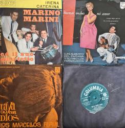 Efemera - YABANCI 45LİK PLAK, PLAK FİYATLARI, 4 ADET ANTİKA YABANCI PLAK LOTU - kitantik - kitaLog