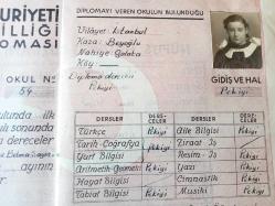 1941 İSTANBUL FINDIKLI 13.İLKOKUL DİPLOMASI...