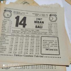 Efemera - 14 NİSAN 1987 TAKVİM YAPRAĞI - kitantik - kitaLog