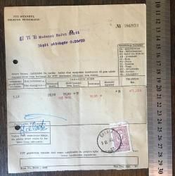 Efemera - PTT İstanbul Telefon Başmüdürlüğü Telefon Faturası (1962 tarihli) - kitantik - kitaLog
