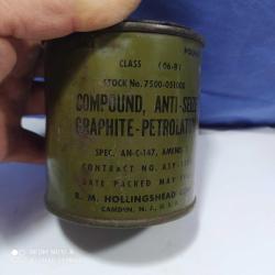 RF41--USA 1949 ÜRETİMİ ASKERİ KUTU- COMPOUND,ANTI-SEIZE GRAPHITE-PETROLATUM-DOLU KUTU